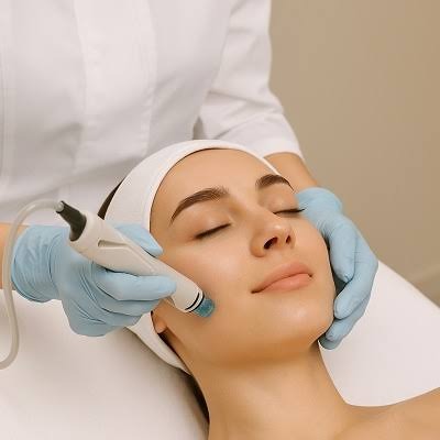 HydraFacial deep cleansing and skin rejuvenation facial treatment at Nail Bahar salon.